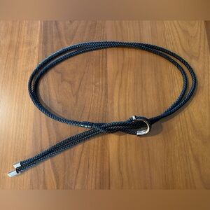 Black Braided Belt with Gold Accents